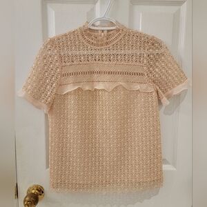 Zara collection nude pink blouse size S